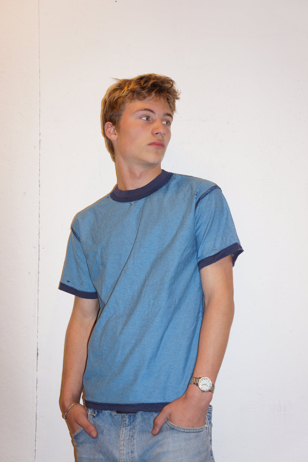 BOXER Tee (Blue on Blue)