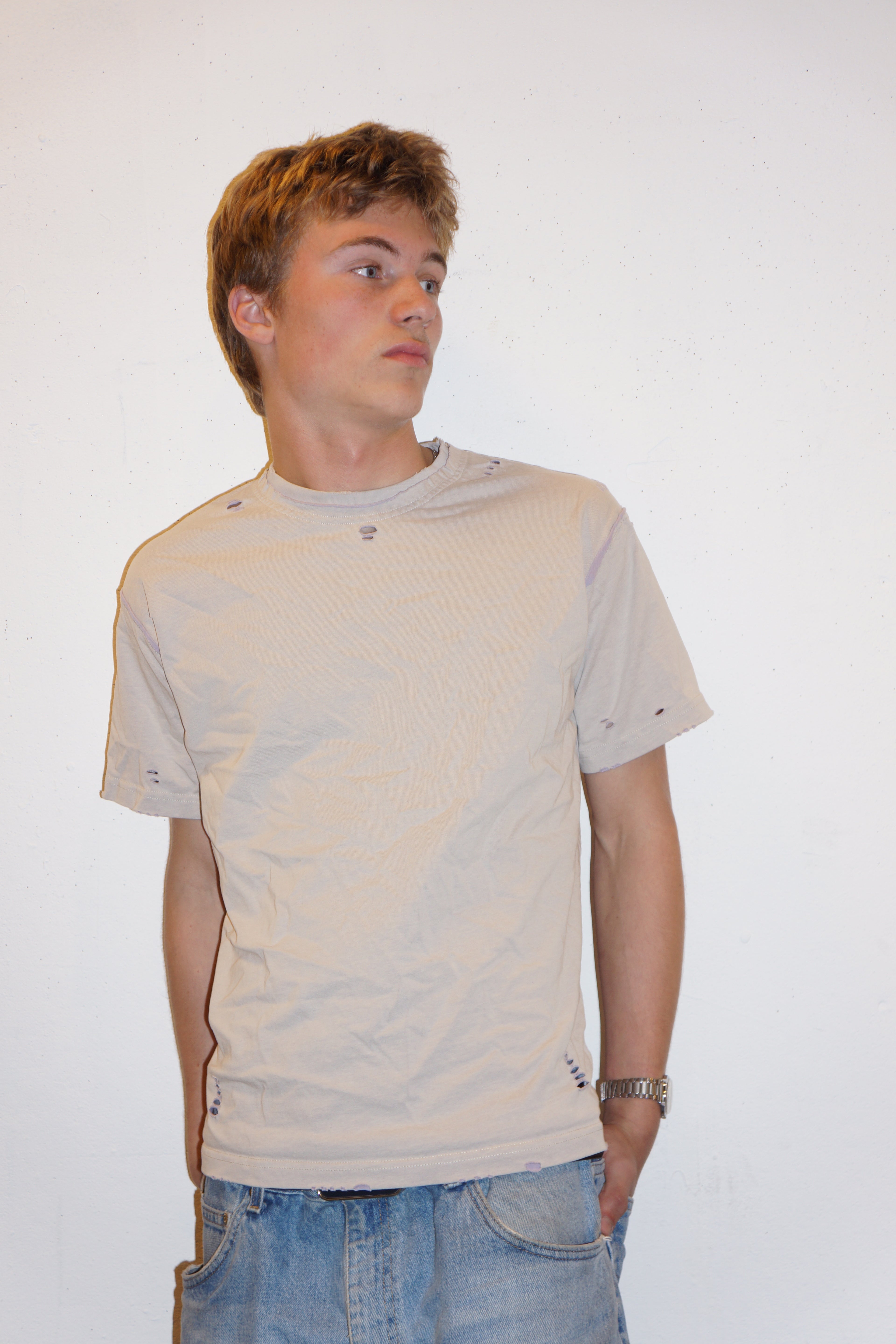 BOXER Tee (Bone and Lavender)