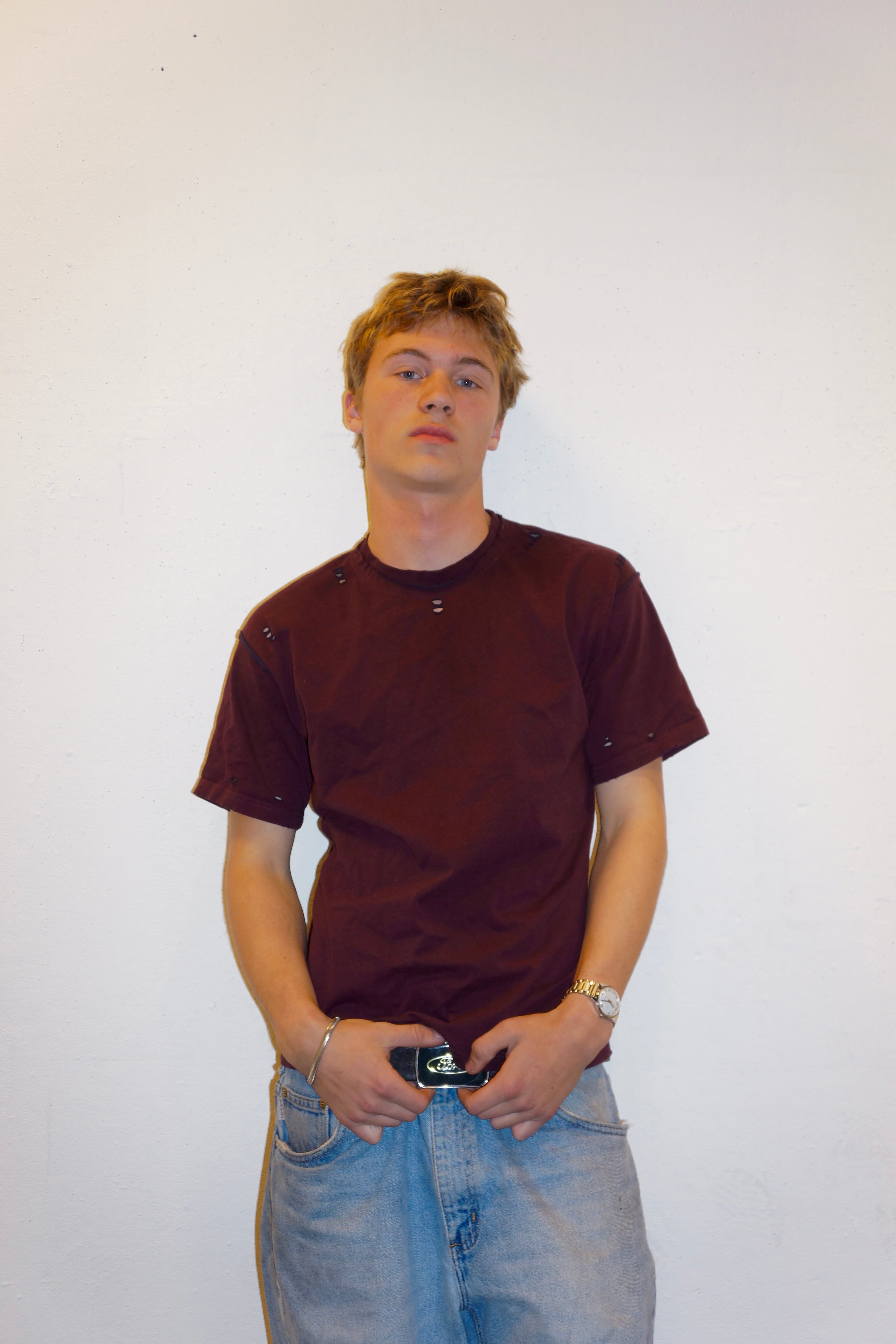 BOXER Tee (Navy and Wine)