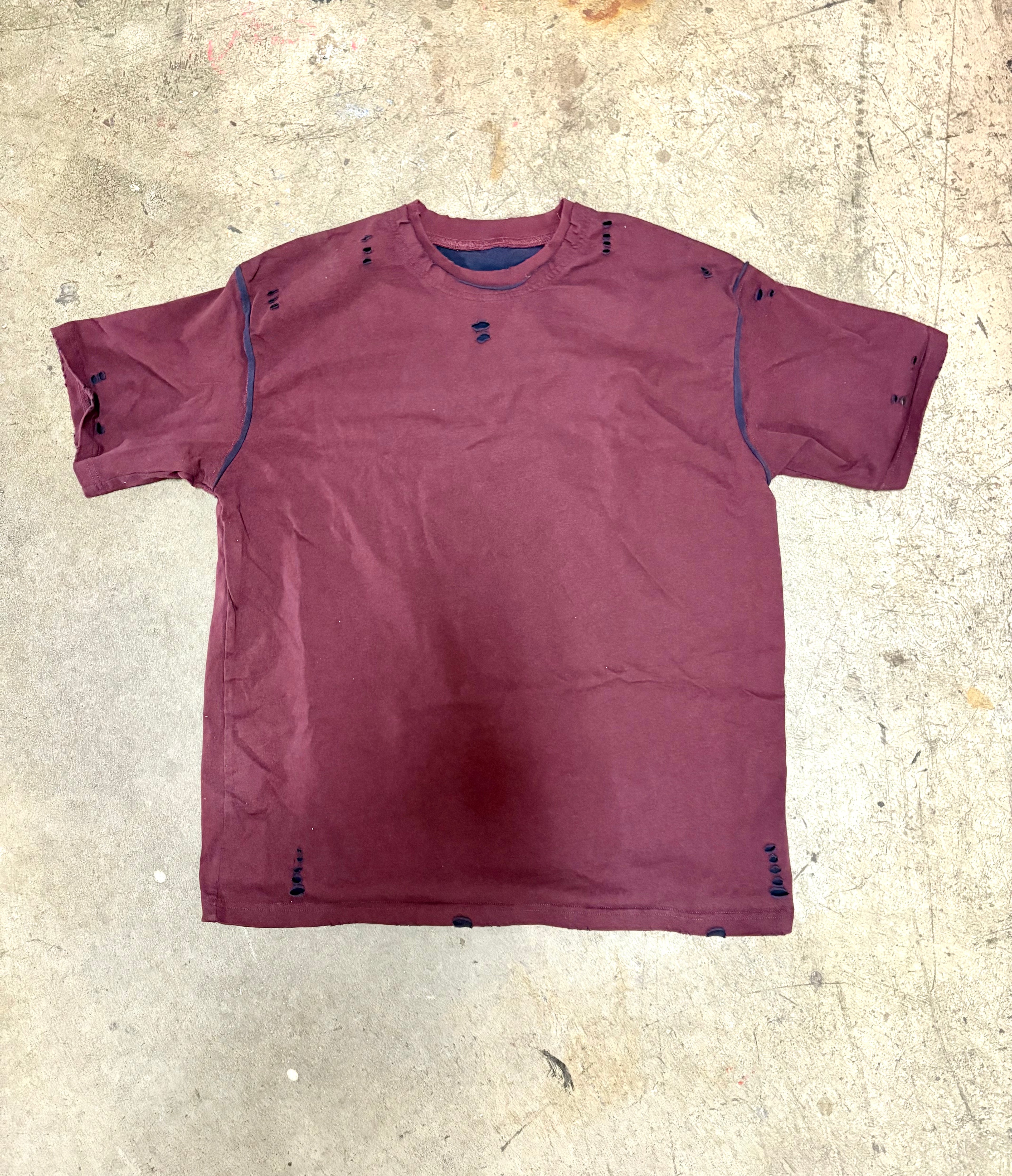 BOXER Tee (Navy and Wine)
