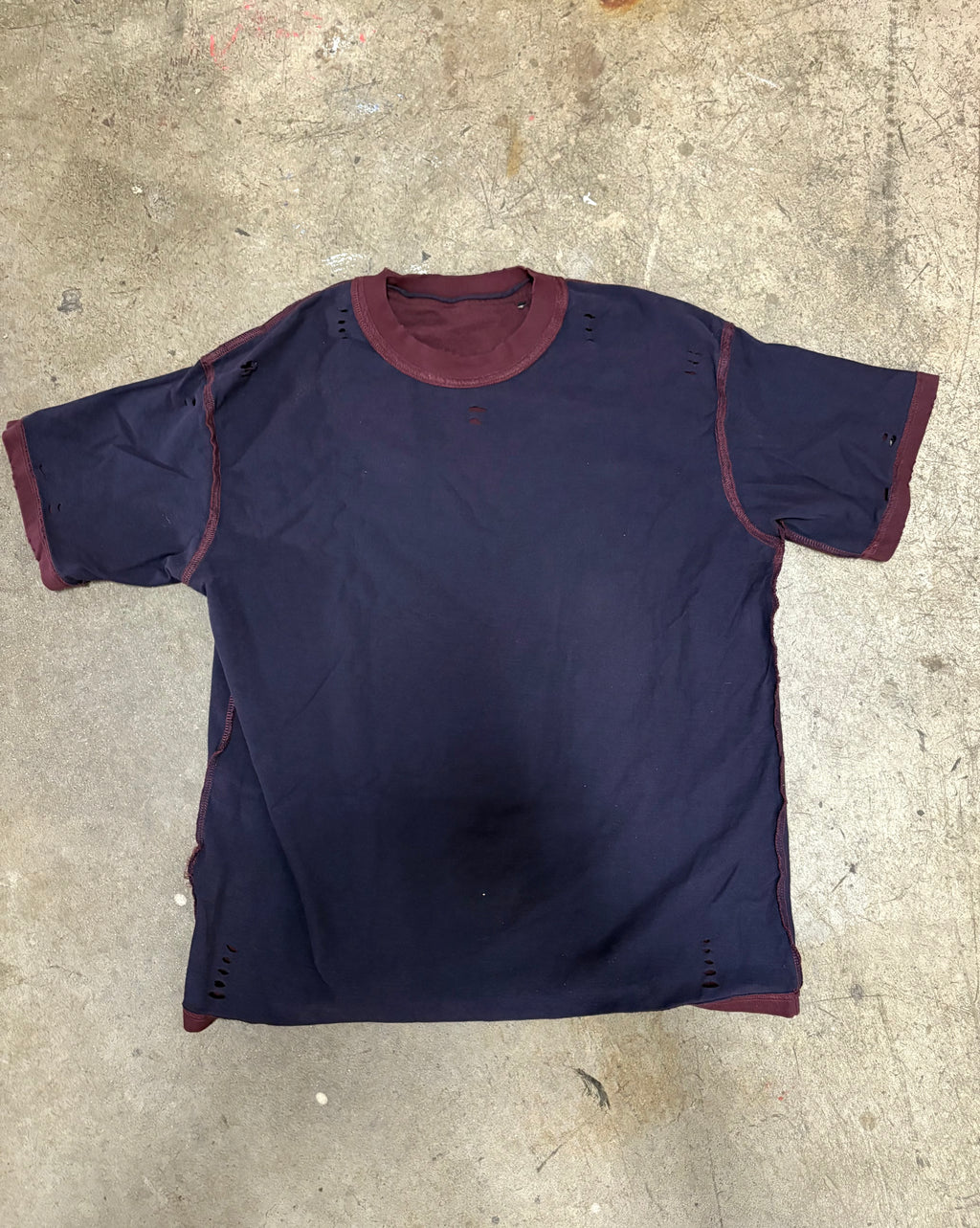 BOXER Tee (Navy and Wine)